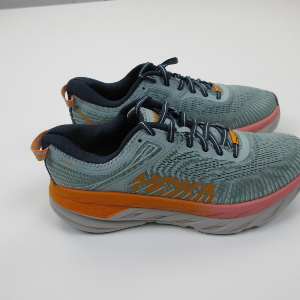 Hoka One One Bondi 7 Shoes Womens Size 9.5 Blue Sneakers 1110519 BHBI